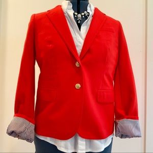 Orange J. Crew Schoolboy Wool Blazer - Sz 10